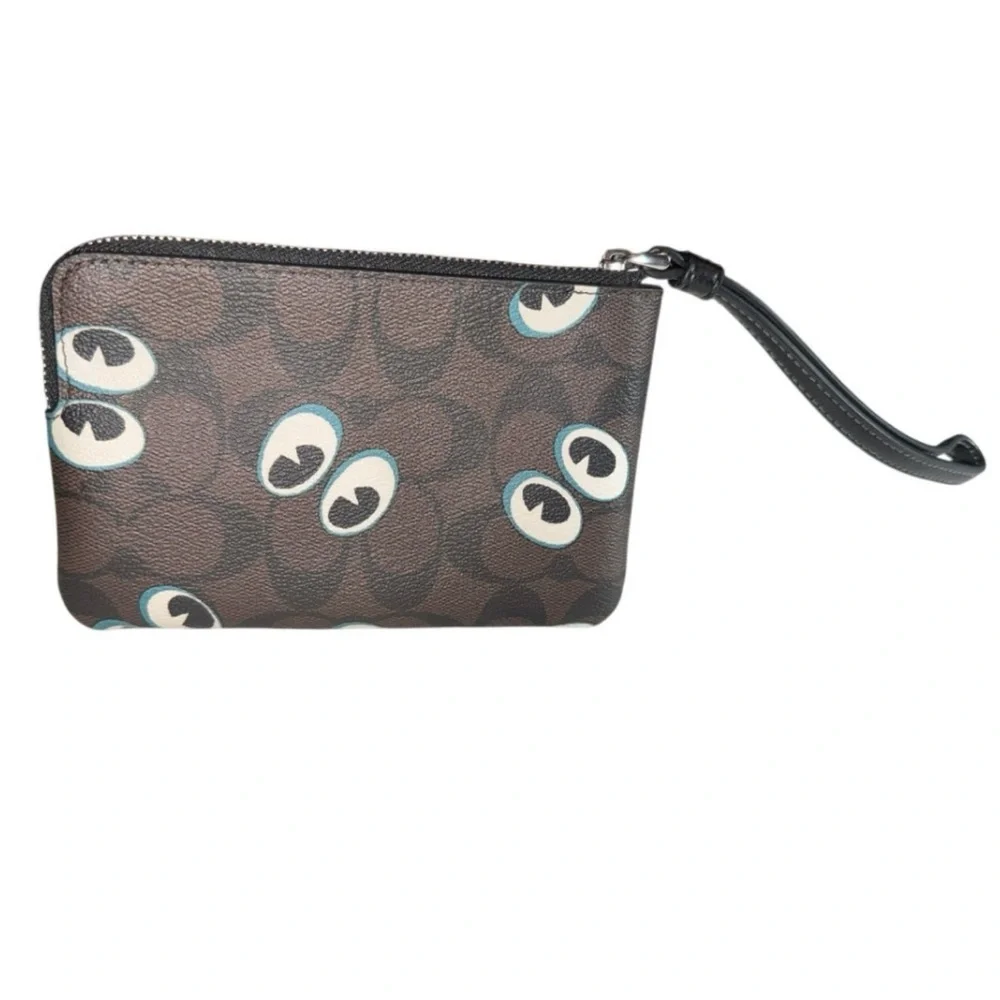 COACH Corner Zip Halloween Eyes Wristlet New with Tag MSRP $88 SOO very rare